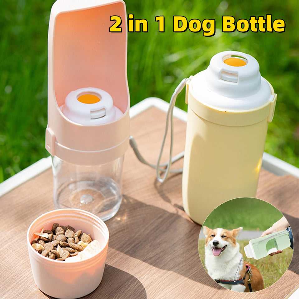 Travel Dog Water Bottle – Outdoor Pet Drinking Cup for Walks, Trips & Hiking