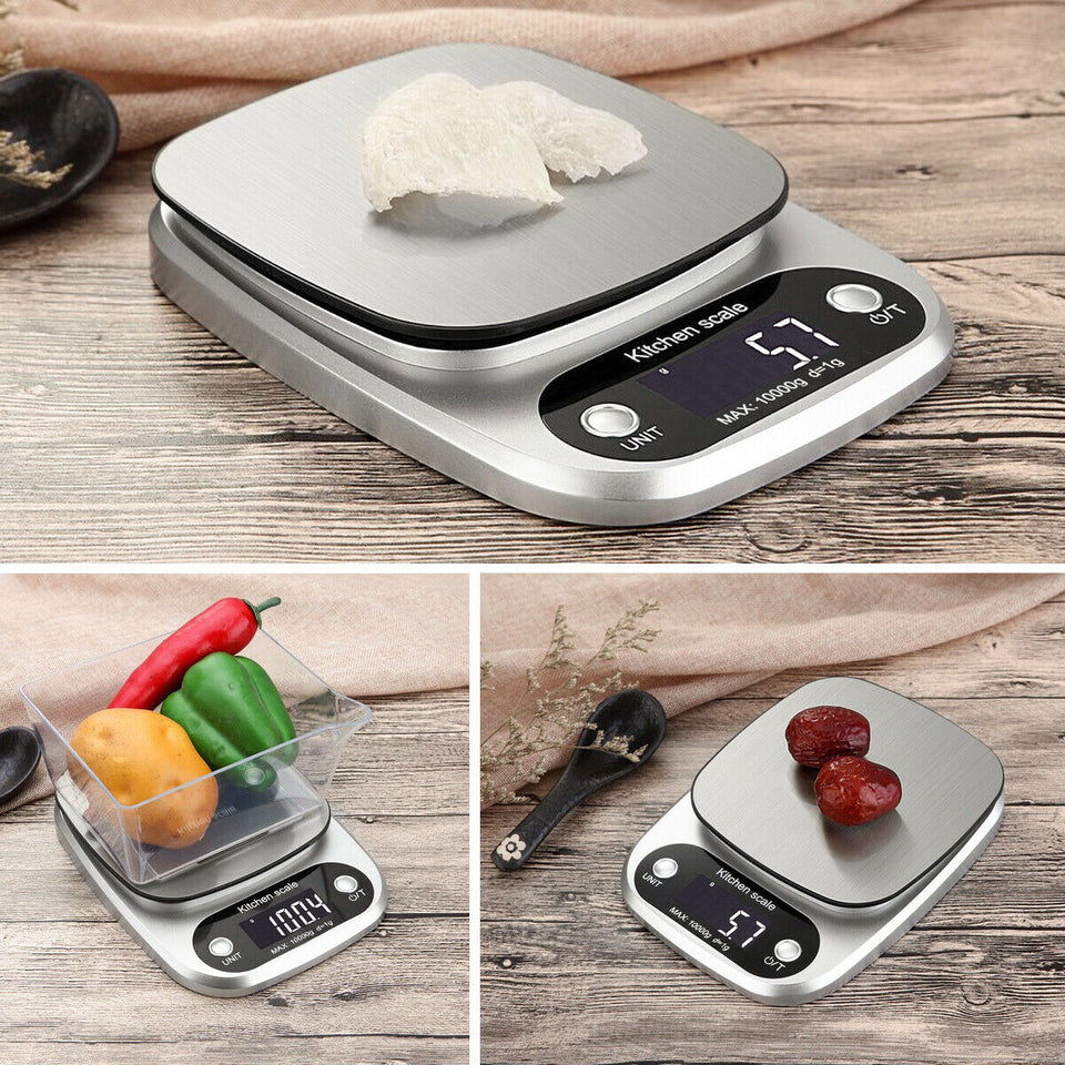Digital Food Scale 22lb Capacity – Stainless Steel Kitchen & Diet Weighing Scale