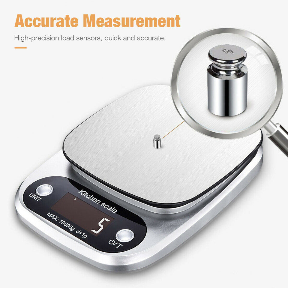 Digital Food Scale 22lb Capacity – Stainless Steel Kitchen & Diet Weighing Scale