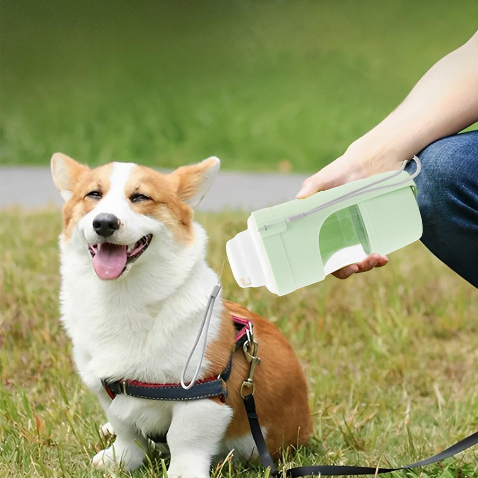 Travel Dog Water Bottle – Outdoor Pet Drinking Cup for Walks, Trips & Hiking