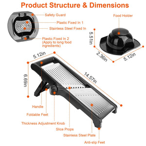 Multi-Blade Mandoline Slicer for Vegetables, Fruits & Julienne Cutting